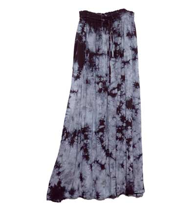 Long Rayon Skirt with Pockets